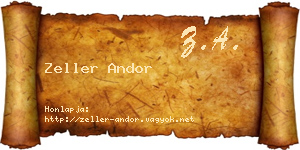 Zeller Andor névjegykártya